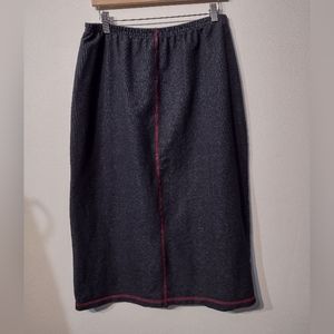 Coldwater Creek knit A line skirt Petite Large navy and red nautical flare